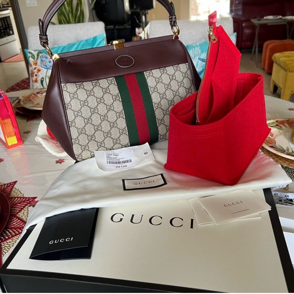 Gucci GG ophidia Virgo supreme satchel bag.